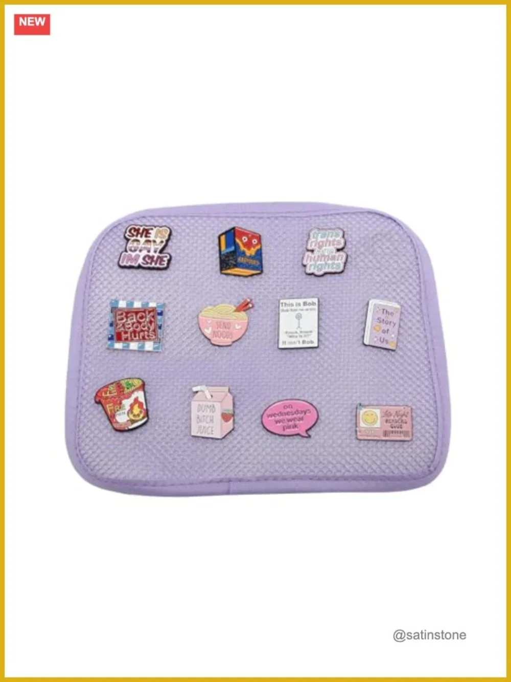 ITA Bag Crossbody Messenger Bag with Clear Window for Pins and Badges